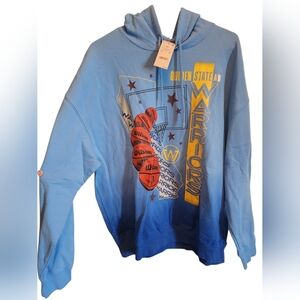 Golden State Warriors NBA Blue Graphic Pullover Hoodie Sweatshirt NEW XXL
